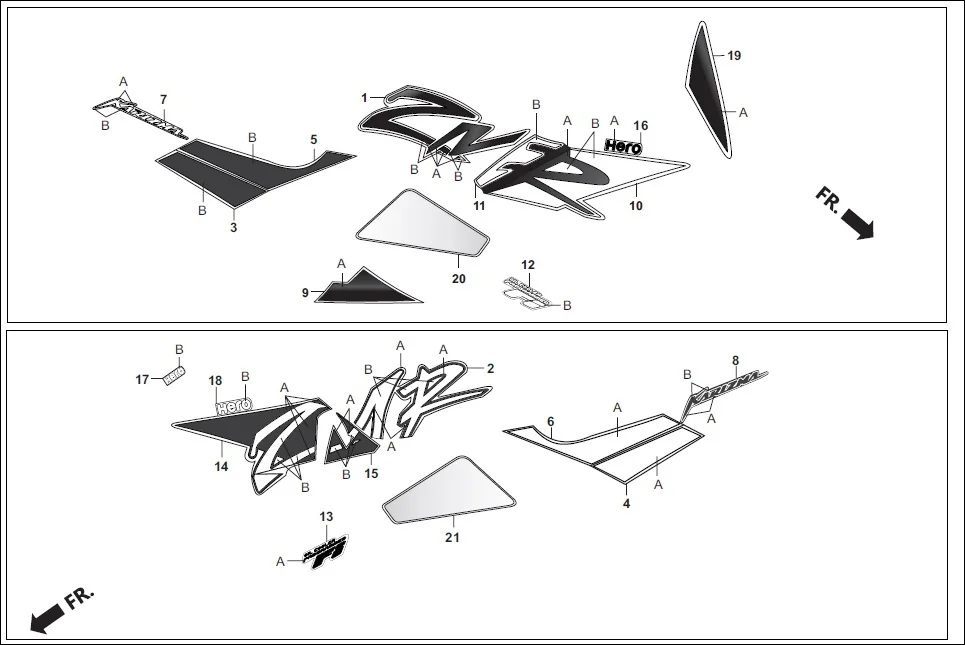 F-27A-DUAL-TONE STRIPES/MARKS(DUAL TONE) diagram showing 17519-AAR-101