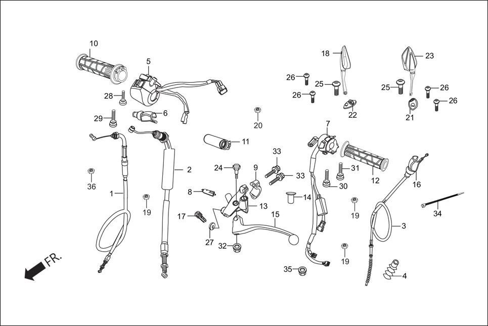 F-3A-SINGLE-TONE HANDLE LEVER/SWITCH/CABLE diagram showing 53178-KFN-850