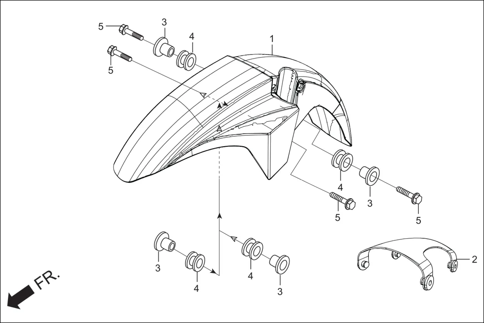 F-6A-DUAL-TONE FRONT FENDER(DUAL TONE) diagram showing 61105-KTC-900