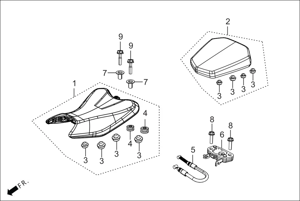 F-12A SEAT ASSY. assembly diagram for Hero KARIZMA XMR (Sept. 2023)