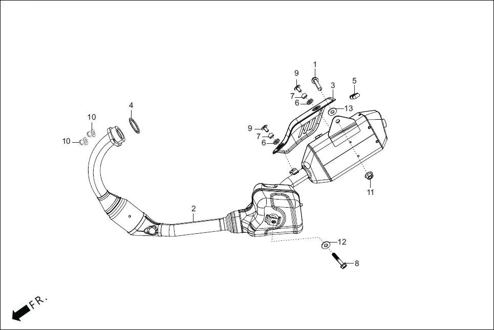 F-16 EXHAUST MUFFLER diagram showing 18293-KPK-900