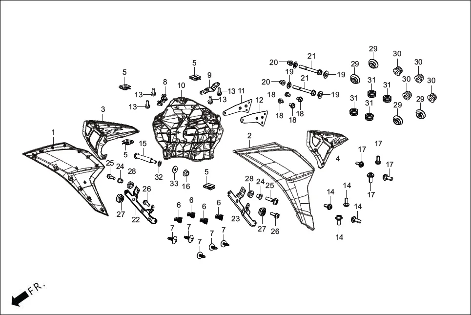 F-1A-II FAIRING (FR. VISOR/COVERS) diagram showing 6142C-ACA-000