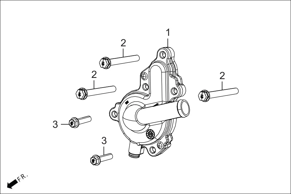 F-1C WATER PUMP assembly diagram for Hero KARIZMA XMR (Sept. 2023)