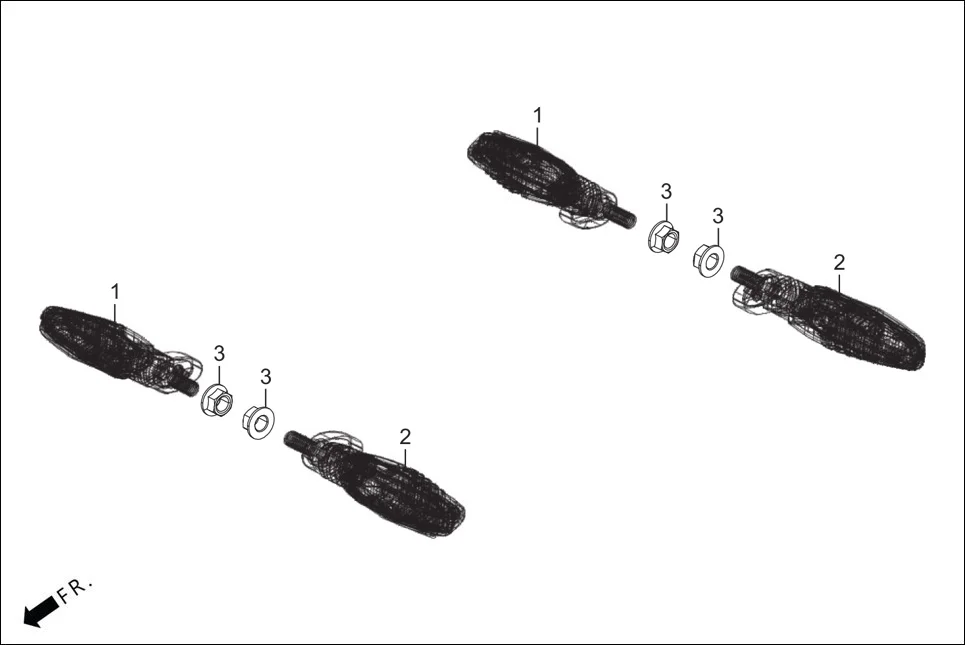 F-22 FR./RR. WINKERS assembly diagram for Hero KARIZMA XMR (Sept. 2023)