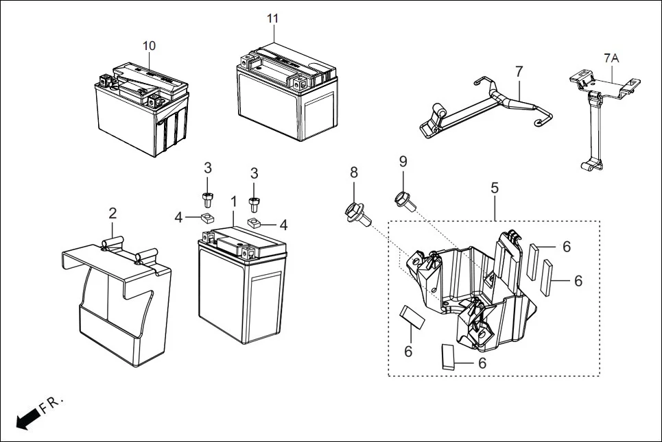F-24A BATTERY ASSY. diagram showing 83403-AAB-A000-21
