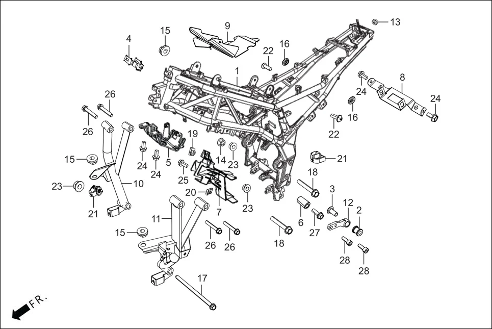 F-25 FRAME BODY diagram showing 50235-ACA-000
