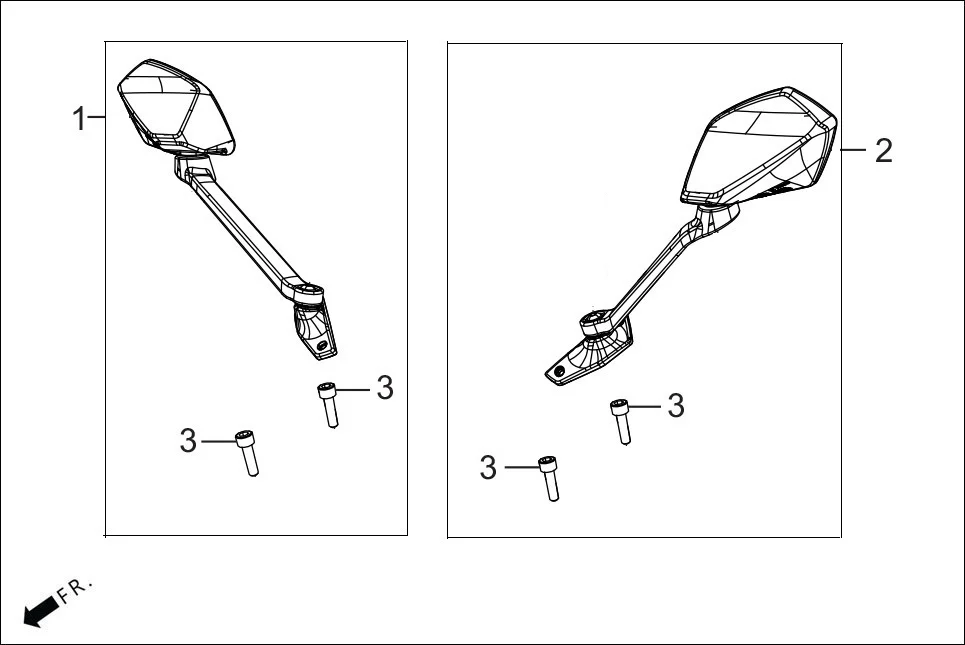 F-3A MIRROR ASSY. assembly diagram for Hero KARIZMA XMR (Sept. 2023)