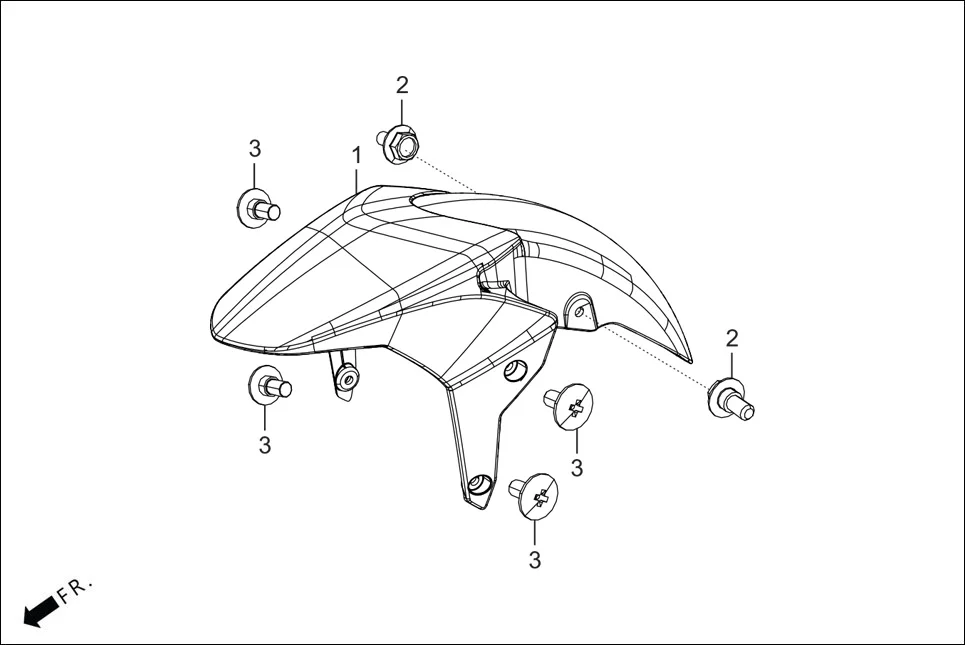 F-6 FRONT FENDER assembly diagram for Hero KARIZMA XMR (Sept. 2023)