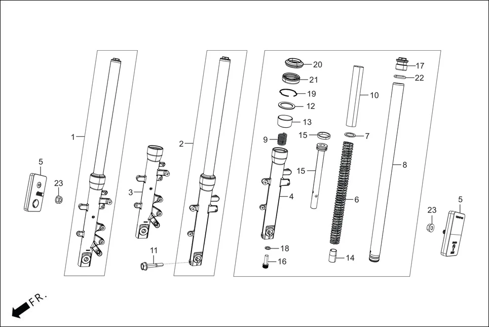 F-8 FRONT CUSHION  / STRG. STEM assembly diagram for Hero KARIZMA XMR (Sept. 2023)