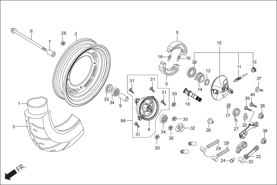 F-10-STD FRONT WHEEL assembly diagram for Hero Maestro (Oct, 2014)