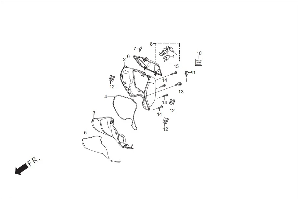 FOP-2-DLX FR. INNER BOX (OPTIONAL) assembly diagram for Hero Maestro (Oct, 2014)