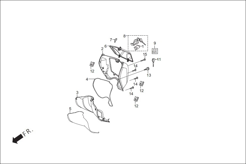 FOP-2-STD FR. INNER BOX (OPTIONAL) diagram showing 87505-KZN-900