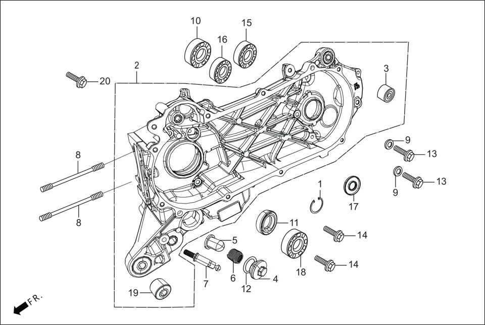 E-15 LEFT CRANK CASE