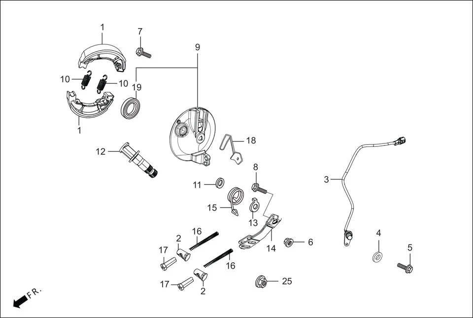 F-10A-DRUM FRONT BRAKE (PANEL ASSY.) diagram showing 96001-06012-00
