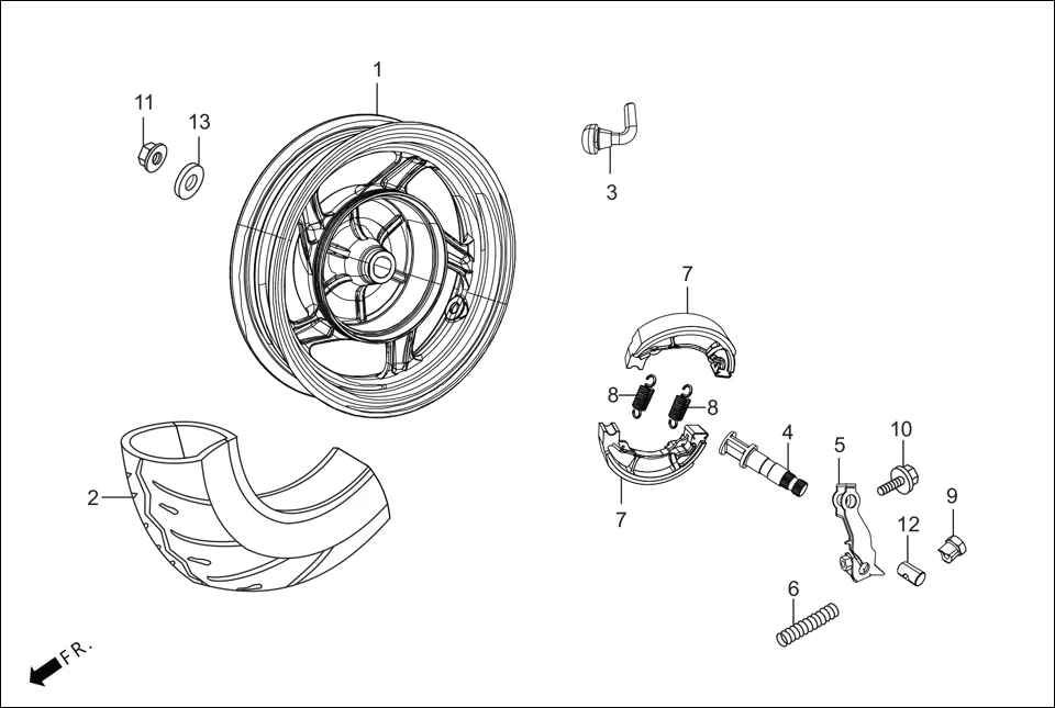F-11-DISC REAR WHEEL diagram showing 95015-32001