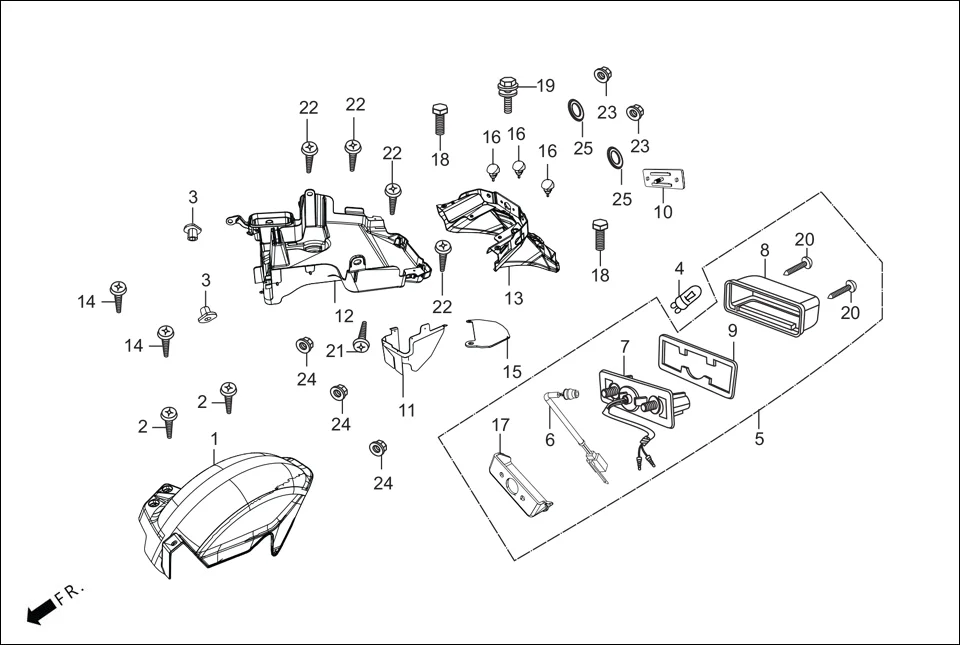 F-14 REAR FENDER diagram showing 33741-AAM-101