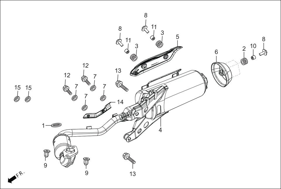 F-16 EXHAUST MUFFLER diagram showing 90308-KPL-840
