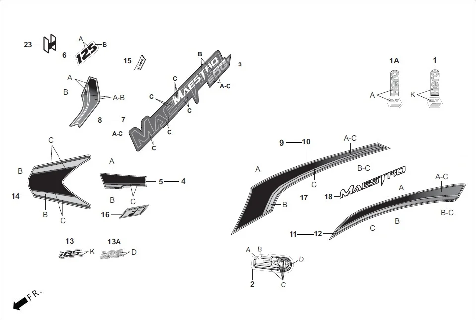 F-26-DISC MARK/STRIPE diagram showing 86830-ABW-800