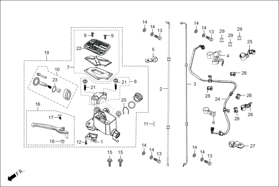 F-3A-DISC FRONT BRAKE (MASTER CYL.) diagram showing 45159-ABG-010