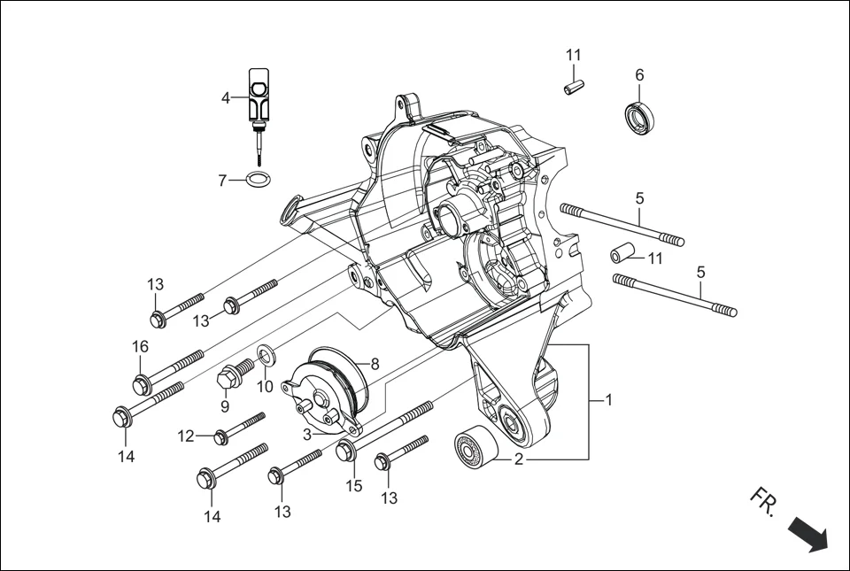 E-7 RIGHT CRANK CASE