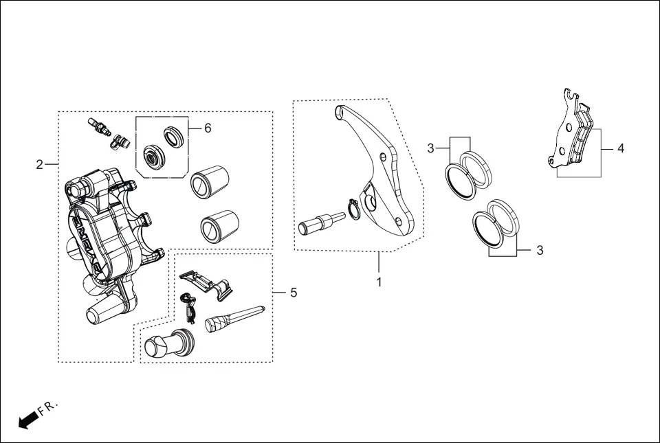 F-10B-DISC CALIPER ASSY. assembly diagram for Hero MAESTRO EDGE 125CC(March,2023)