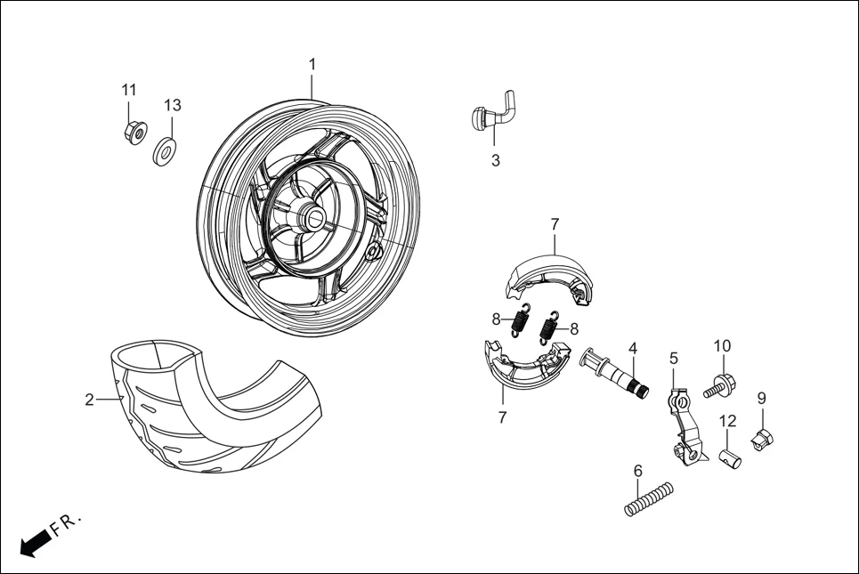 F-11-DISC REAR WHEEL assembly diagram for Hero MAESTRO EDGE 125CC(March,2023)