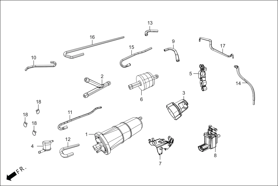 F-13A FUEL TANK (CANISTER ASSY.) assembly diagram for Hero MAESTRO EDGE 125CC(March,2023)