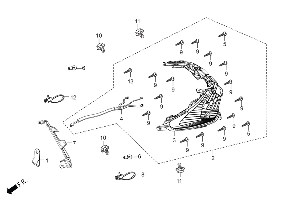 F-20 REAR COMBINATION LIGHT diagram showing 93913-AAW-001