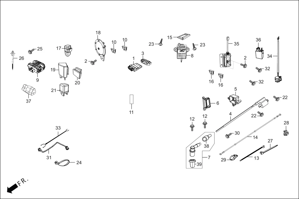 F-22-CONNECT WIRE HARNESS diagram showing 38306-GE7-000