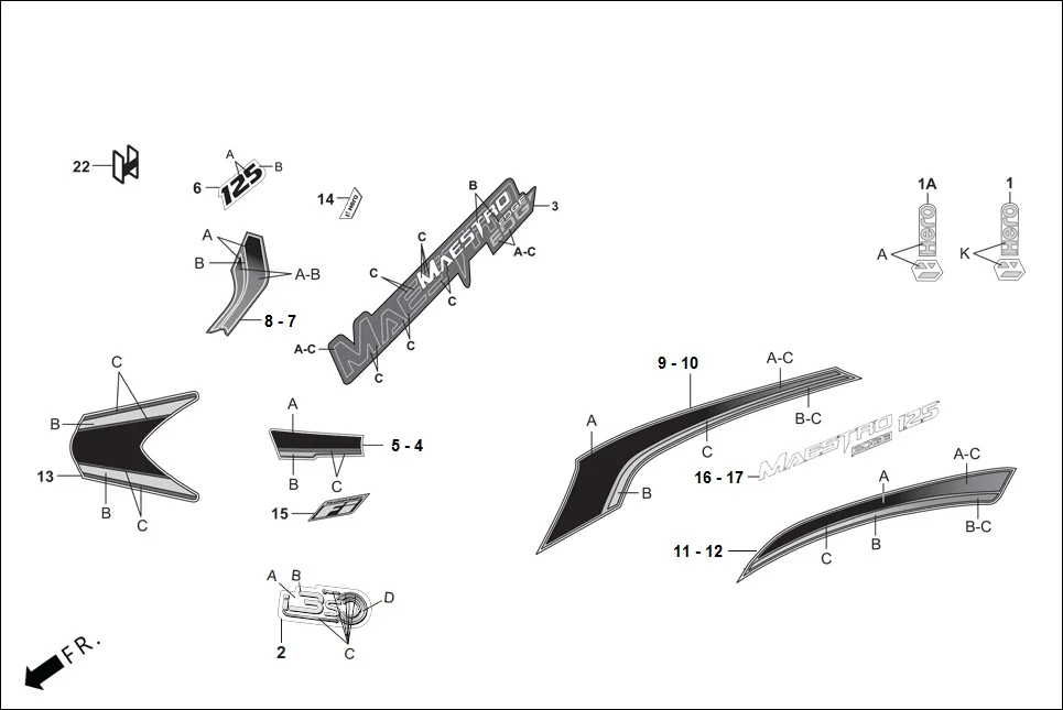 F-26-DISC MARK/STRIPE assembly diagram for Hero MAESTRO EDGE 125CC(March,2023)