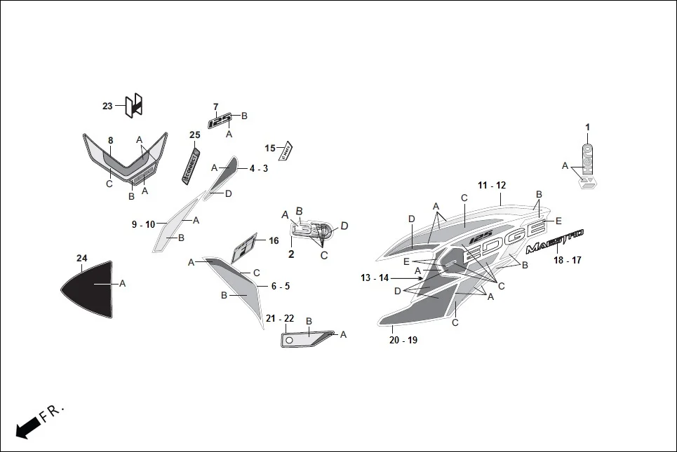 F-26A-CONNECT MARK/STRIPE diagram showing 86354-ABH-510R