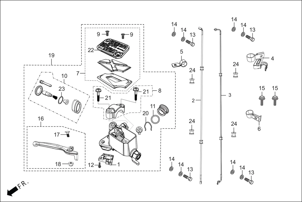 F-3A-DISC FRONT BRAKE (MASTER CYL.) diagram showing 90155-KY4-900