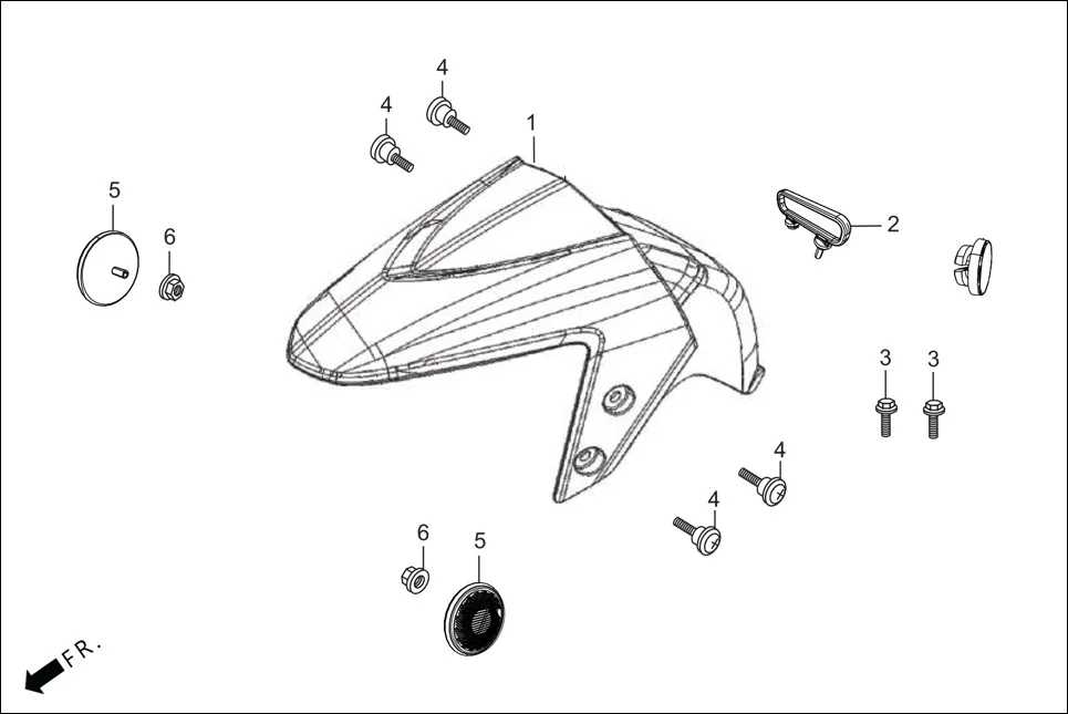 F-5-DRUM FRONT FENDER assembly diagram for Hero MAESTRO EDGE 125CC(March,2023)