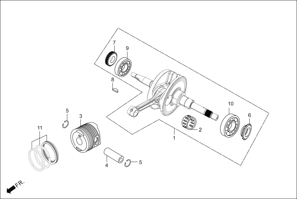 E-16 CRANK SHAFT/PISTON