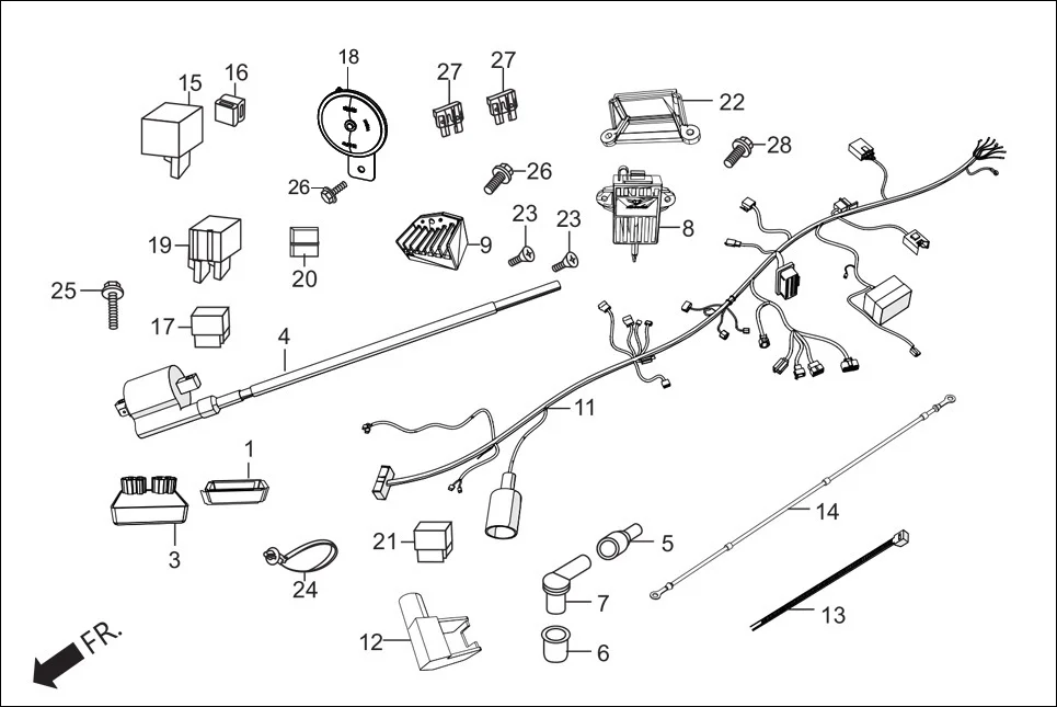 F-22-VX WIRE HARNESS assembly diagram for Hero Maestro EDGE (Sep, 2015)