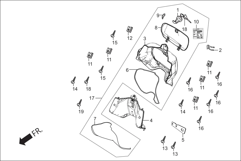 FOP-2 FR. INNER BOX (OPTIONAL) assembly diagram for Hero Maestro EDGE (Sep, 2015)