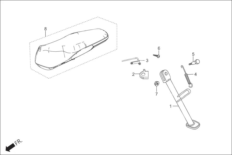 FOP-4 SIDE STAND (OPTIONAL) assembly diagram for Hero Maestro EDGE (Sep, 2015)