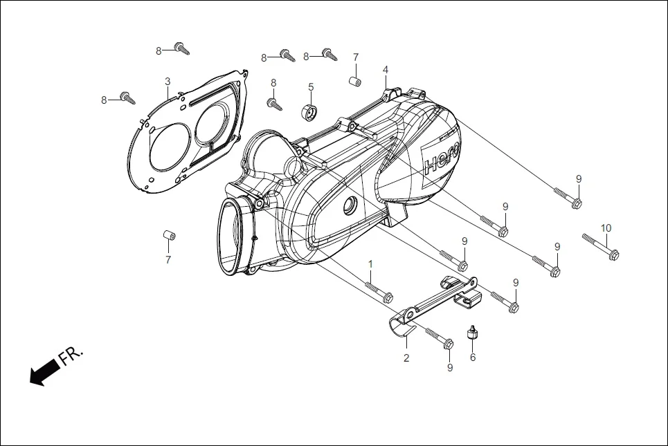 E-11 LEFT CRANK CASE COVER