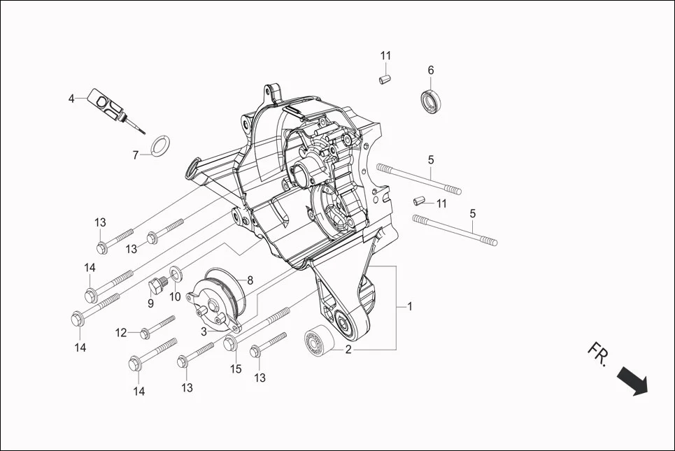 E-7 RIGHT CRANK CASE