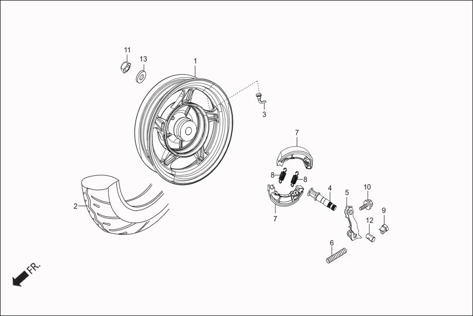 F-11 REAR WHEEL assembly diagram for Hero Maestro EDGE (Apr, 2017)