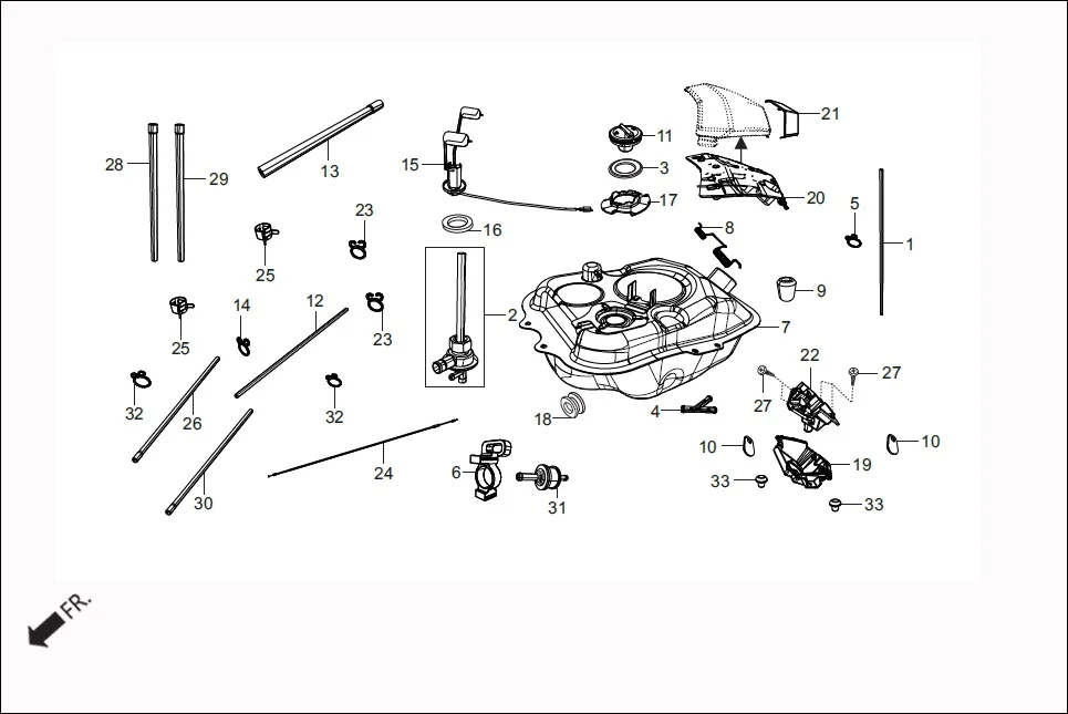 F-13 FUEL TANK assembly diagram for Hero Maestro EDGE (Apr, 2017)