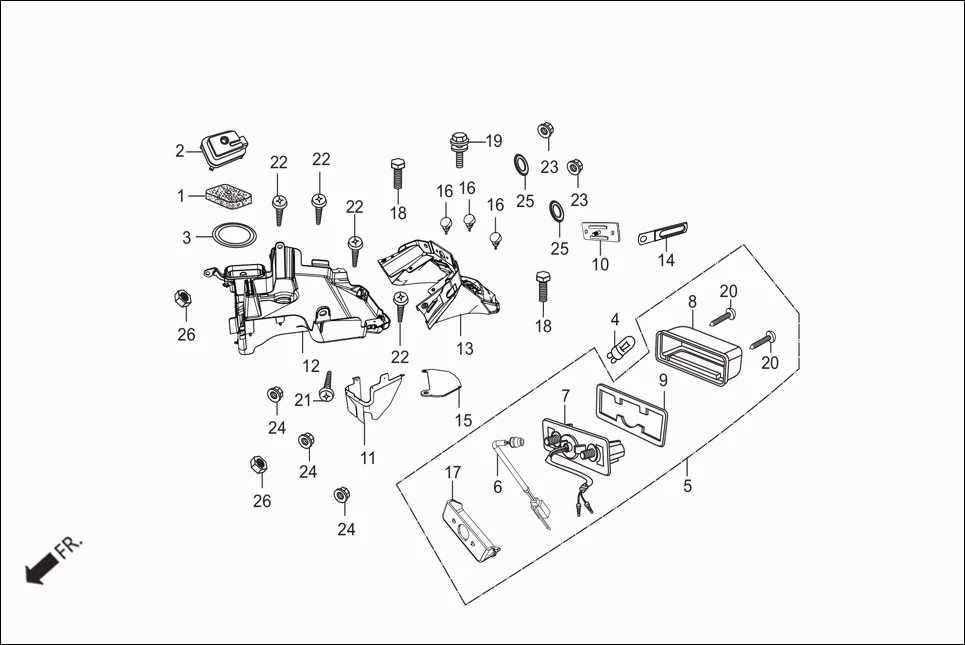 F-14 REAR FENDER assembly diagram for Hero Maestro EDGE (Apr, 2017)