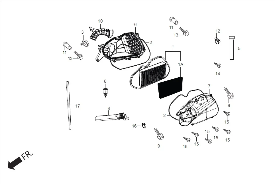 F-15 AIR CLEANER assembly diagram for Hero Maestro EDGE (Apr, 2017)