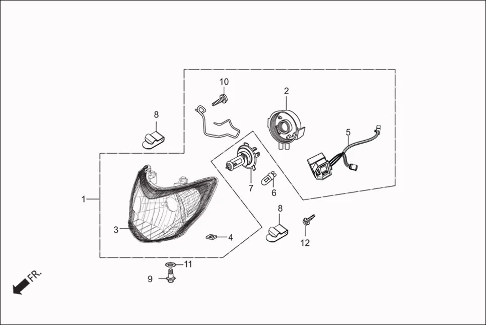 F-1 HEAD LIGHT diagram showing 90101-GJ6-000