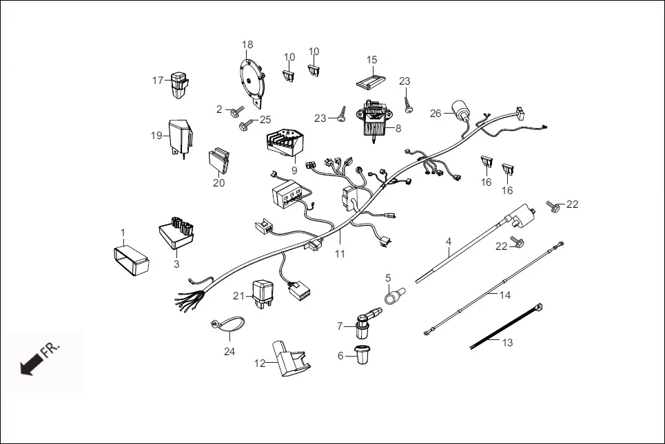 F-22A WIRE HARNESS (IMMOBILIZER) assembly diagram for Hero Maestro EDGE (Apr, 2017)
