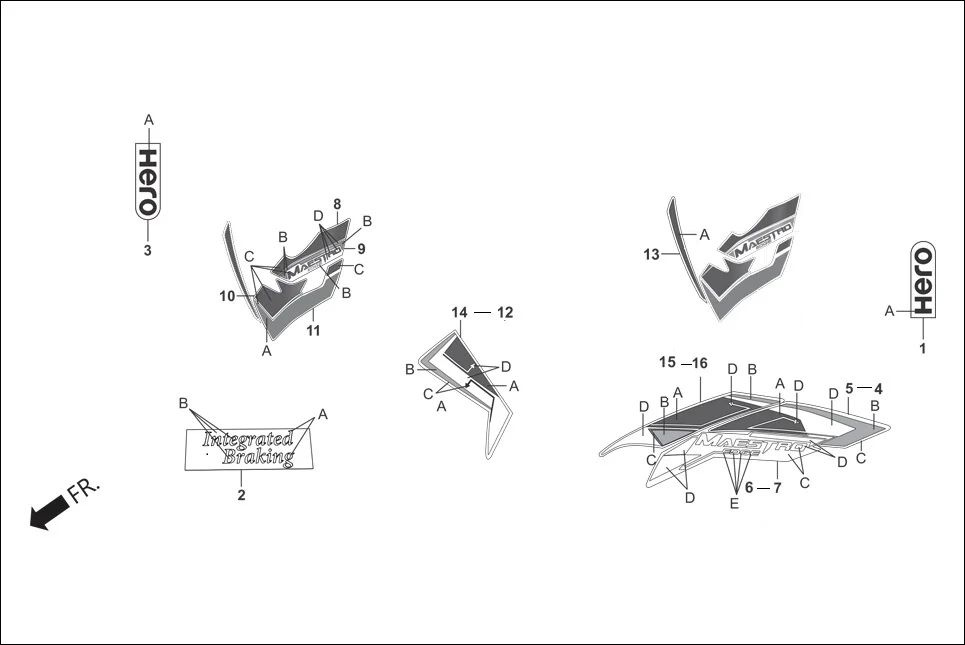 F-26 MARK/STRIPE assembly diagram for Hero Maestro EDGE (Apr, 2017)