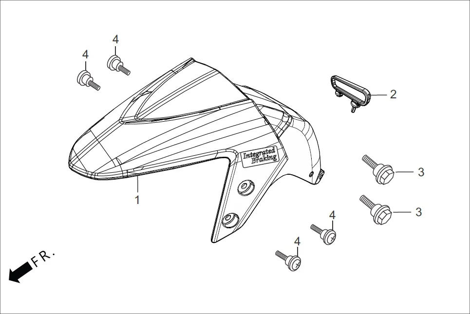 F-5 FRONT FENDER assembly diagram for Hero Maestro EDGE (Apr, 2017)