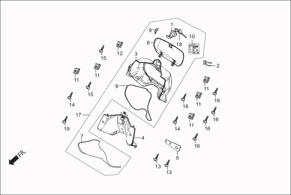 FOP-2 FR. INNER BOX (OPTIONAL) assembly diagram for Hero Maestro EDGE (Apr, 2017)