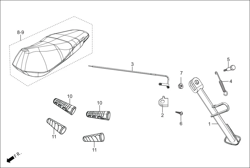 FOP-4 SIDE STAND/COVER ASSY. SEAT (OPTIONAL) assembly diagram for Hero Maestro EDGE BSVI (Aug, 2020)