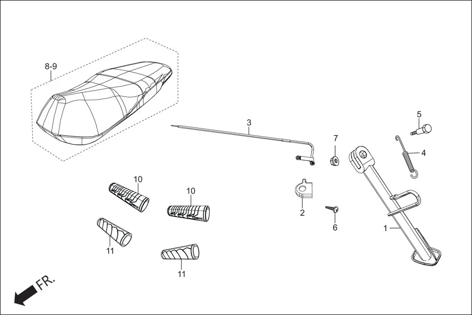 FOP-4 SIDE STAND/COVER ASSY. SEAT(OPTIONAL) diagram showing 93891-05014-18